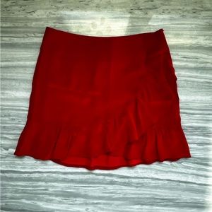 Sézane Red Ruffle skirt Size 34